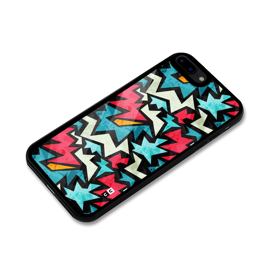 Electric Color Design Glass Back Case for iPhone 8 Plus