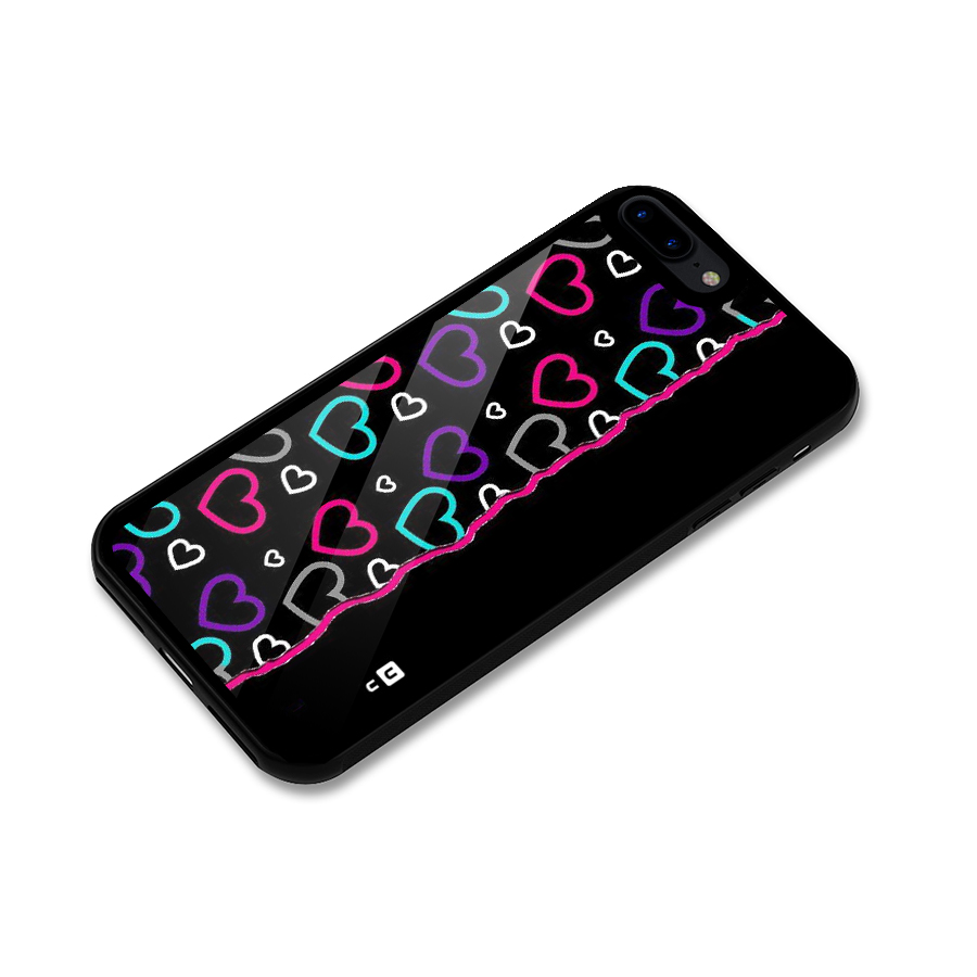 Empty Hearts Glass Back Case for iPhone 8 Plus