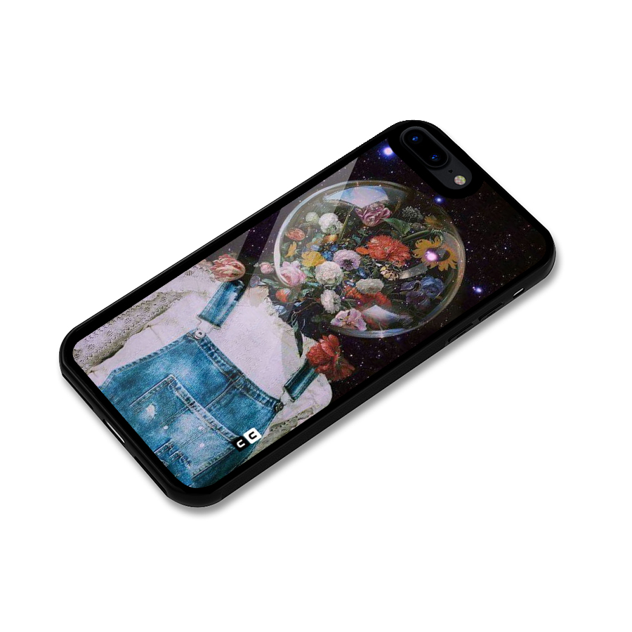 Flower Face Glass Back Case for iPhone 8 Plus