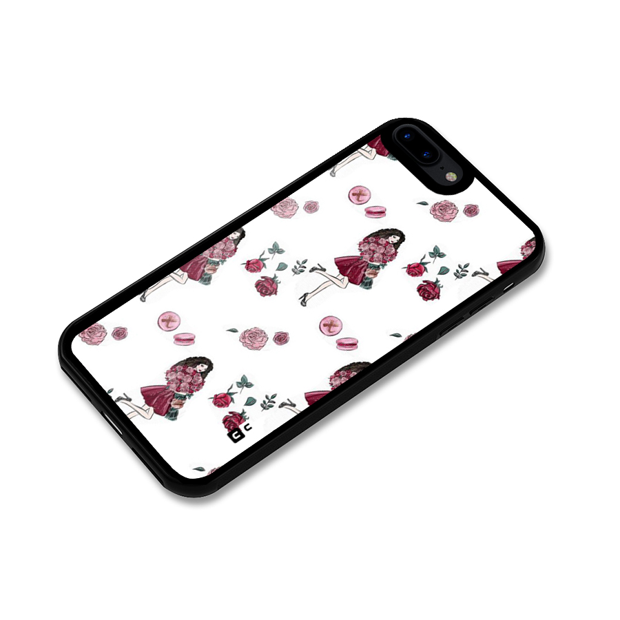 Girl With Flowers Glass Back Case for iPhone 8 Plus