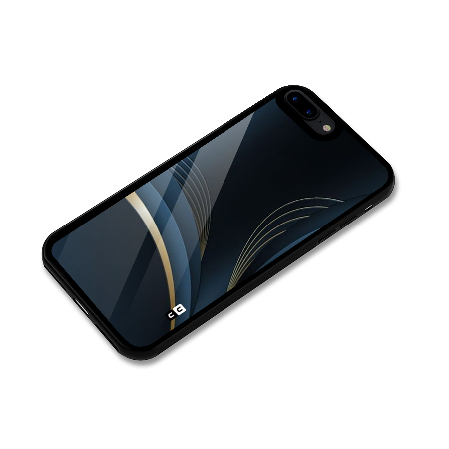 Gold Blue Beauty Glass Back Case for iPhone 8 Plus