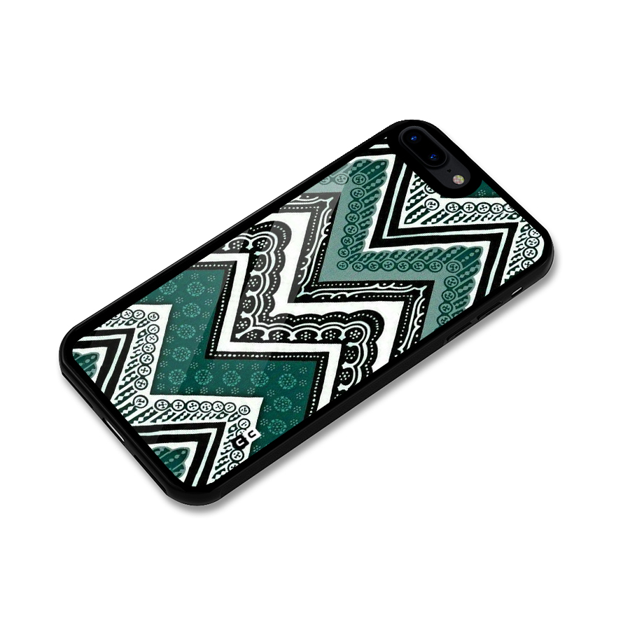 Green Chevron Glass Back Case for iPhone 8 Plus