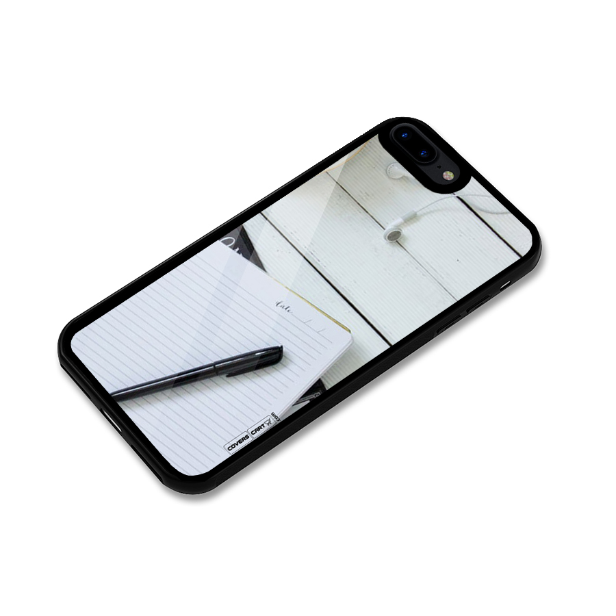 Headphones Notes Glass Back Case for iPhone 8 Plus