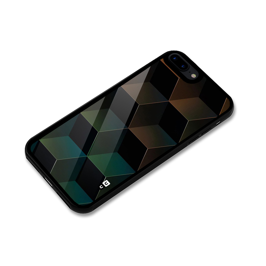 Hexagonal Design Glass Back Case for iPhone 8 Plus