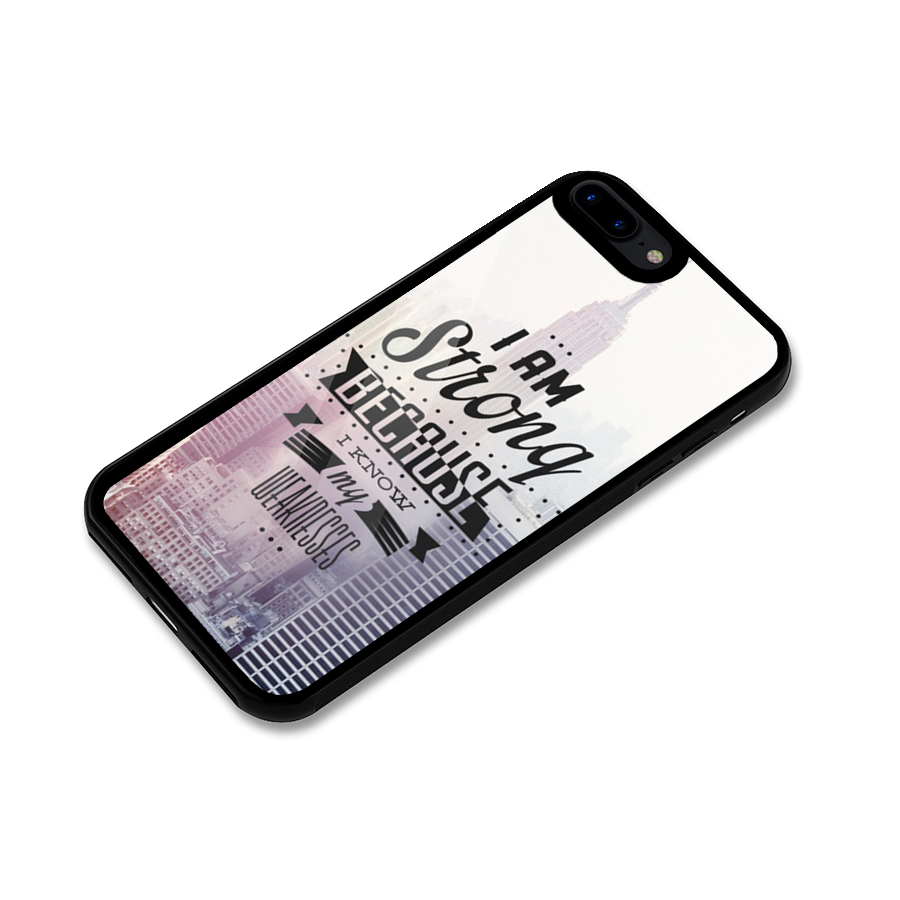 I am Strong Glass Back Case for iPhone 8 Plus