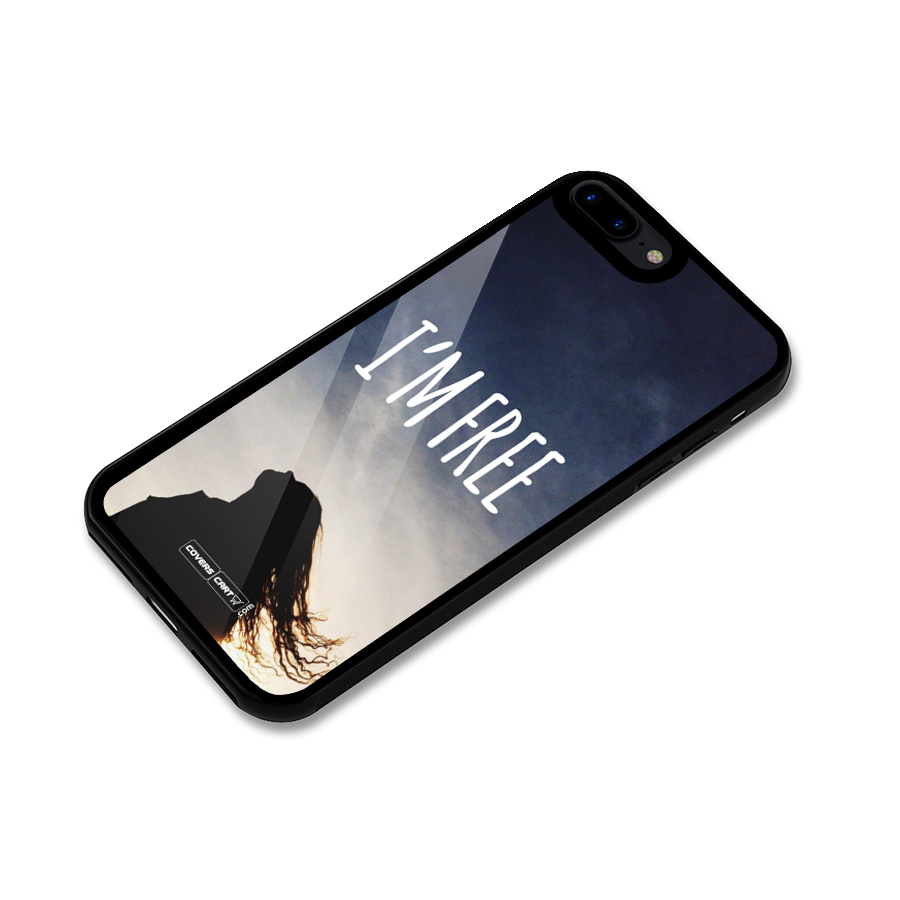 I m Free Glass Back Case for iPhone 8 Plus