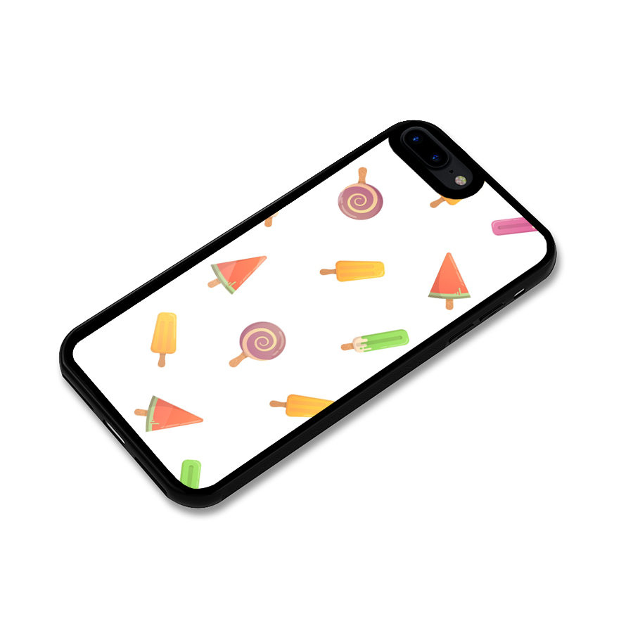 Ice Cream Colors Glass Back Case for iPhone 8 Plus