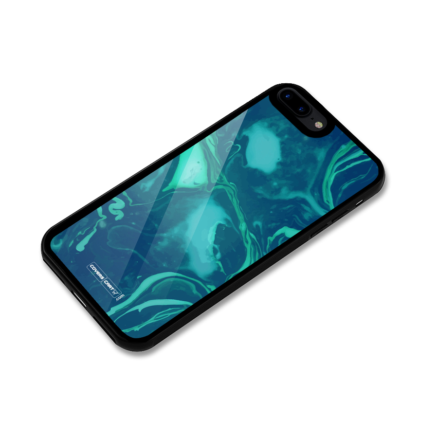 Jazzy Green Marble Texture Glass Back Case for iPhone 8 Plus
