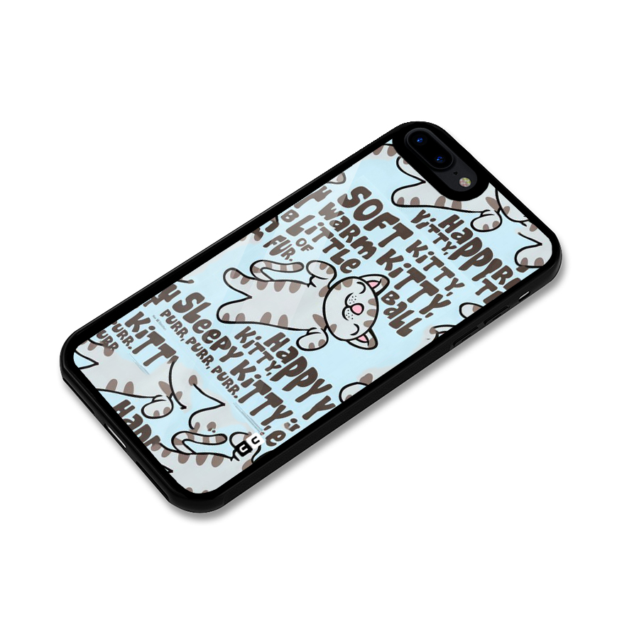 Kitty Pattern Glass Back Case for iPhone 8 Plus