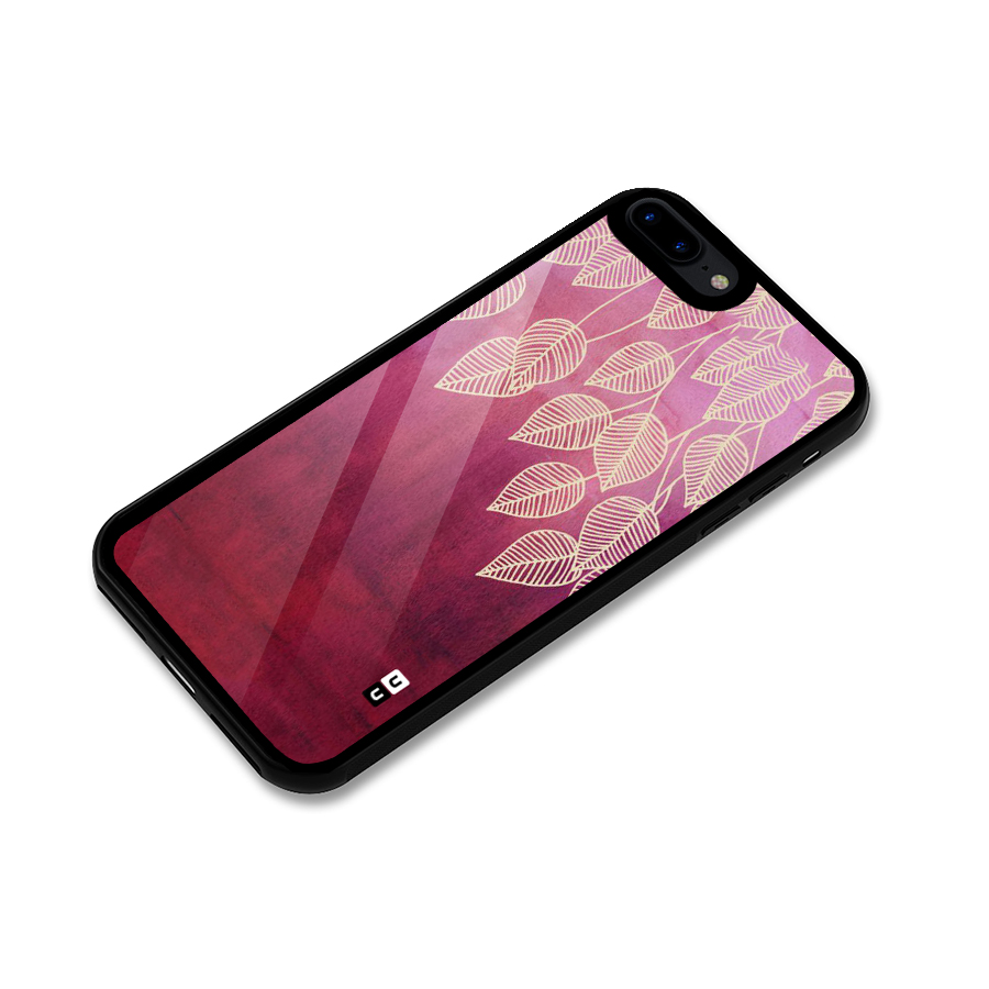 Leafy Outline Glass Back Case for iPhone 8 Plus
