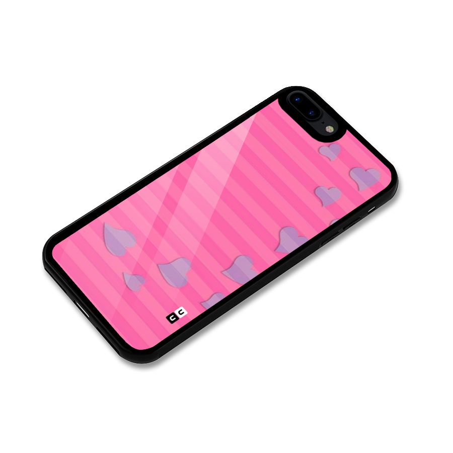 Light Heart Stripes Glass Back Case for iPhone 8 Plus