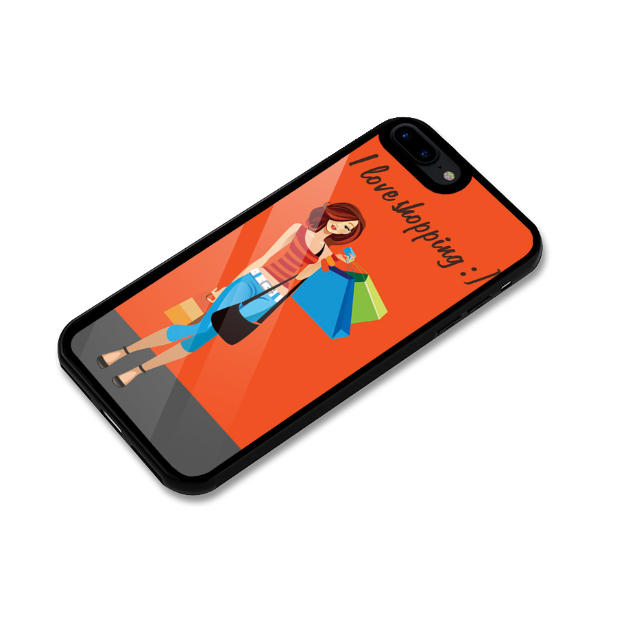 Love Shopping Classy Girl Glass Back Case for iPhone 8 Plus