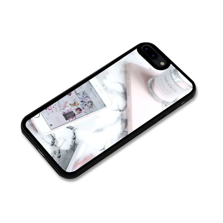 Make Up And Phone Glass Back Case for iPhone 8 Plus
