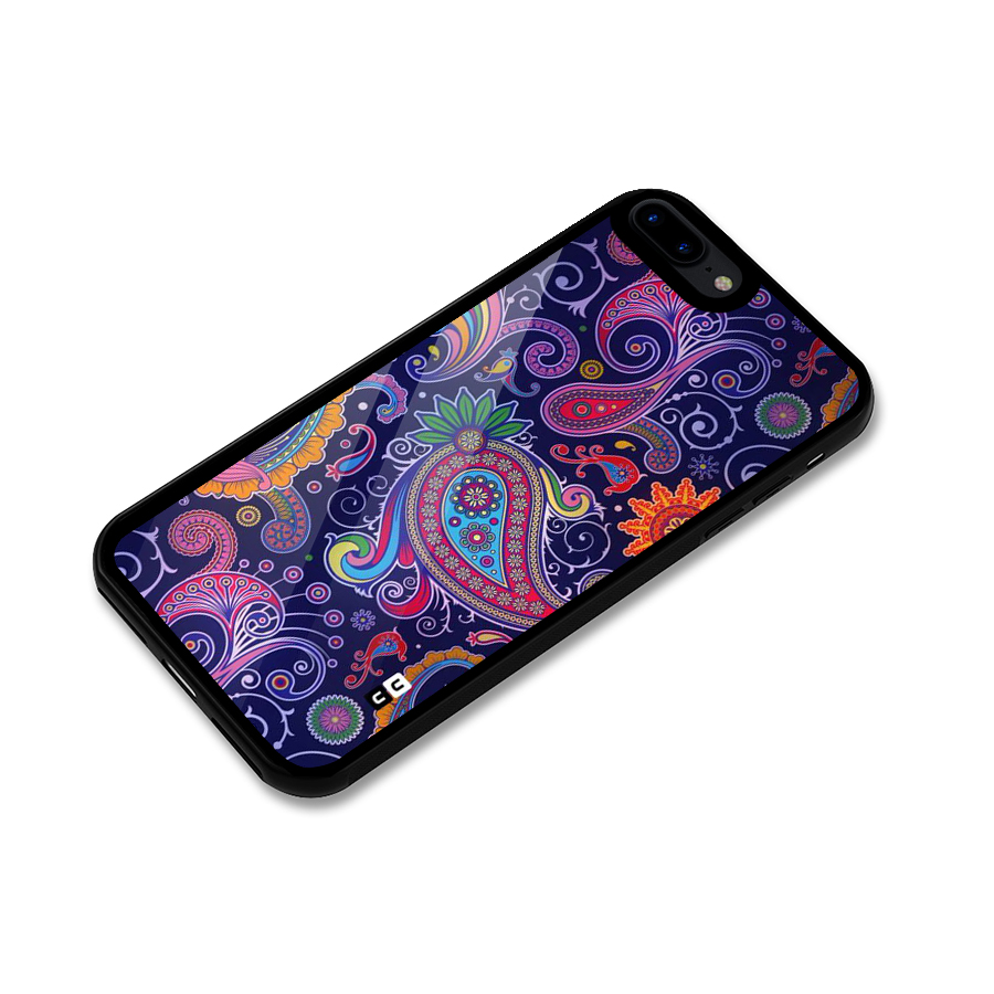 Mehendi Pattern Glass Back Case for iPhone 8 Plus