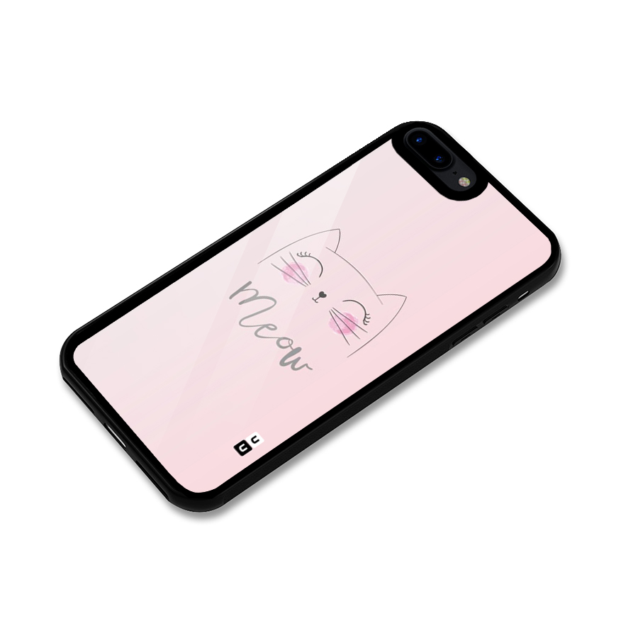 Meow Pink Glass Back Case for iPhone 8 Plus