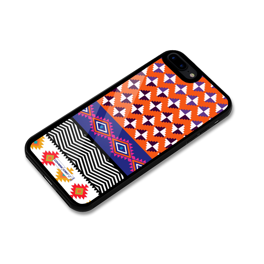 Mixed Pattern Aztec Glass Back Case for iPhone 8 Plus