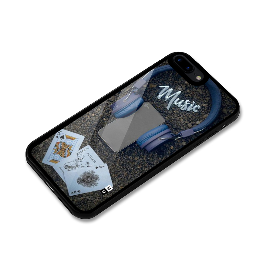 Music Power Cards Glass Back Case for iPhone 8 Plus