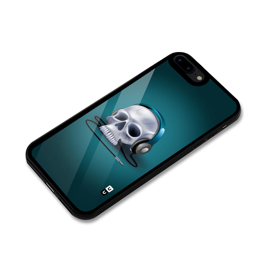 Music Skull Glass Back Case for iPhone 8 Plus