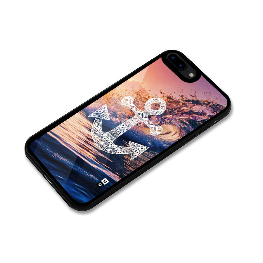 Ocean Anchor Wave Glass Back Case for iPhone 8 Plus