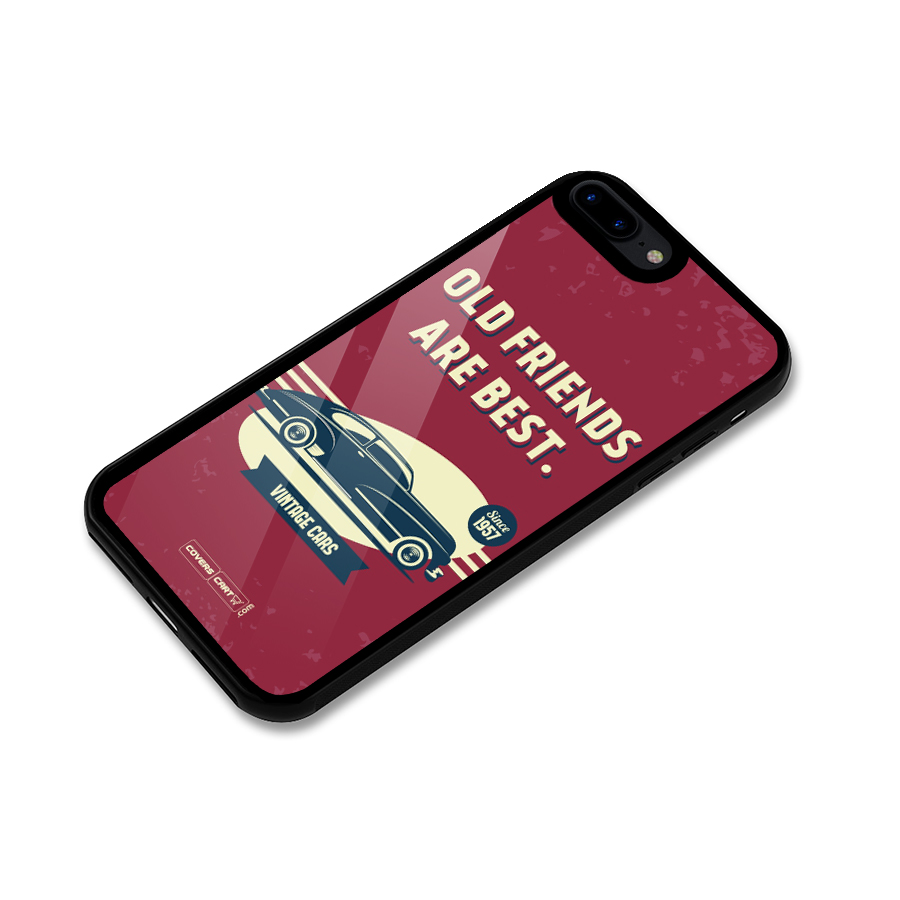 Old Friends Vintage Car Glass Back Case for iPhone 8 Plus