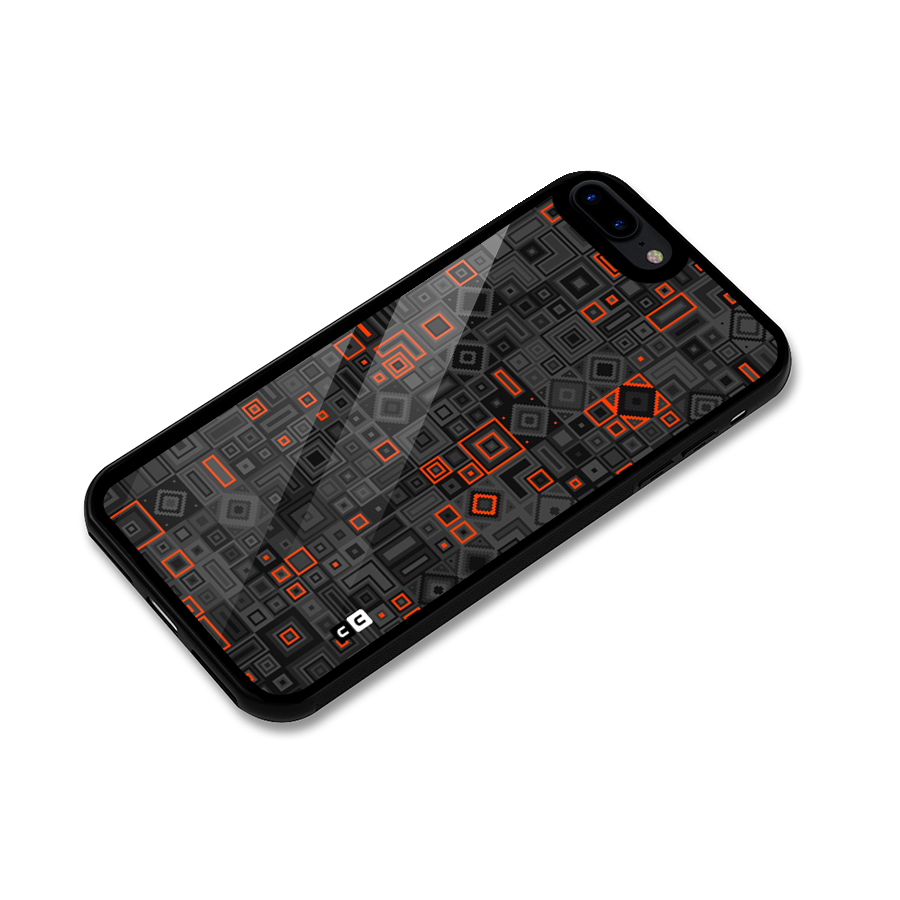Orange Shapes Abstract Glass Back Case for iPhone 8 Plus