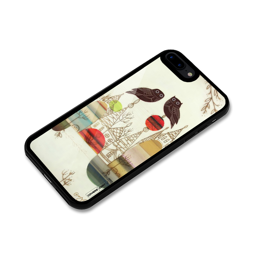 Owl Art Glass Back Case for iPhone 8 Plus