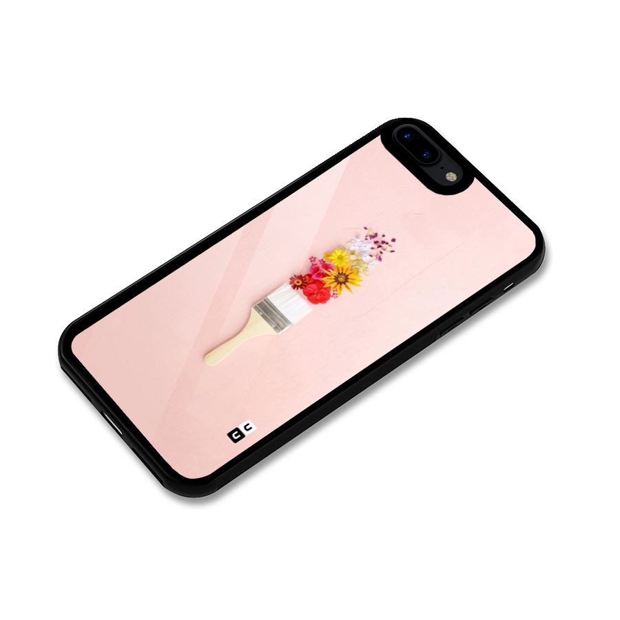 Painted Flowers Glass Back Case for iPhone 8 Plus