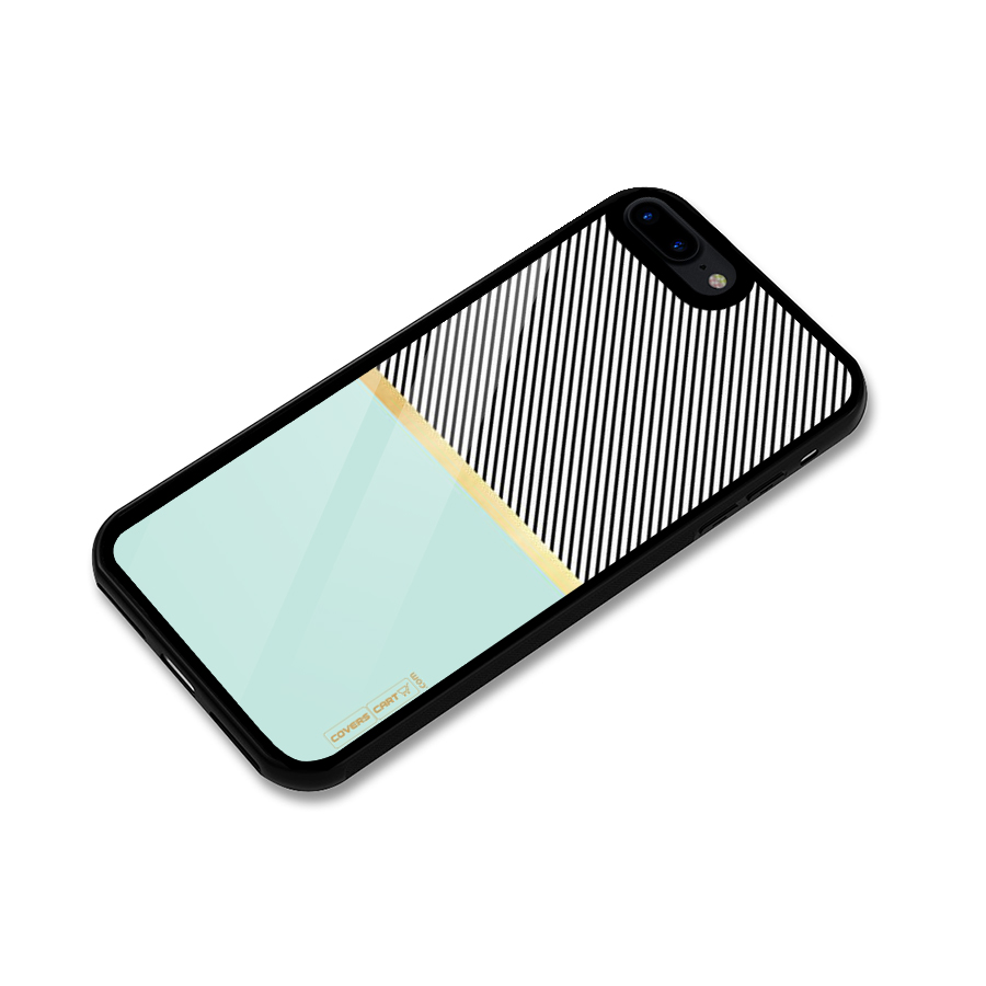 Pastel Green Base Stripes Glass Back Case for iPhone 8 Plus