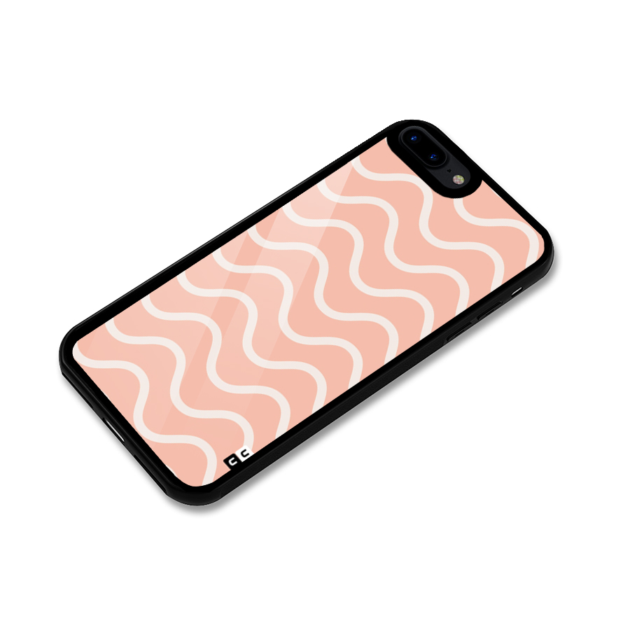 Pastel Peach Waves Glass Back Case for iPhone 8 Plus