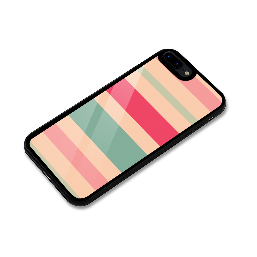 Pastel Stripes Vintage Glass Back Case for iPhone 8 Plus