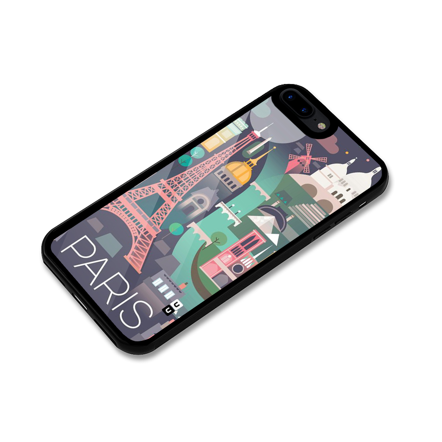 Pink Cute Tower Glass Back Case for iPhone 8 Plus