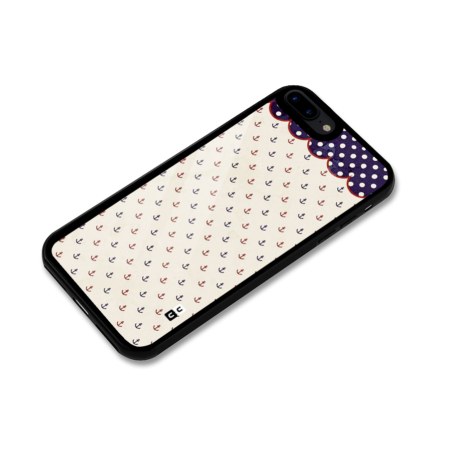 Polka Anchor Glass Back Case for iPhone 8 Plus