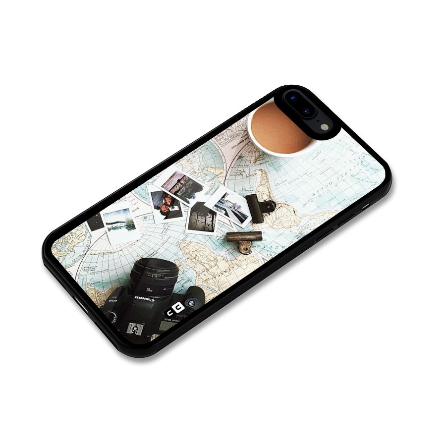 Post Stamps Travel Glass Back Case for iPhone 8 Plus
