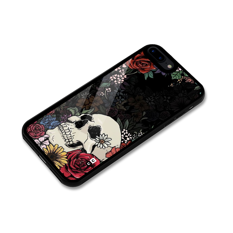 Pretty Skull Glass Back Case for iPhone 8 Plus