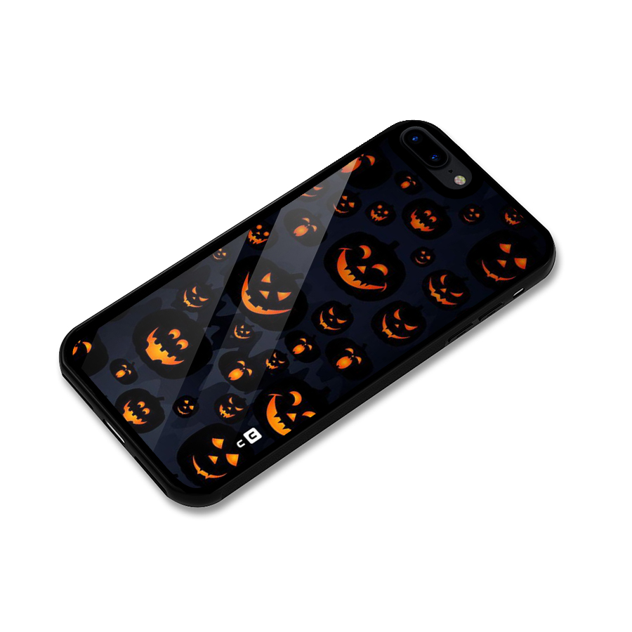 Pumpkin Smile Pattern Glass Back Case for iPhone 8 Plus