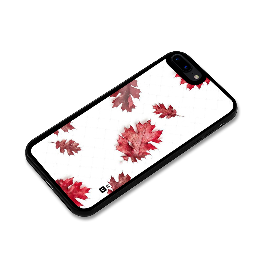 Red Appealing Autumn Leaves Glass Back Case for iPhone 8 Plus