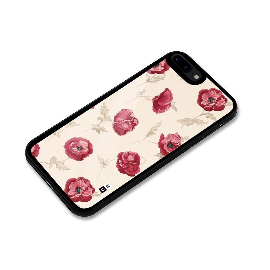 Red Rose Floral Art Glass Back Case for iPhone 8 Plus