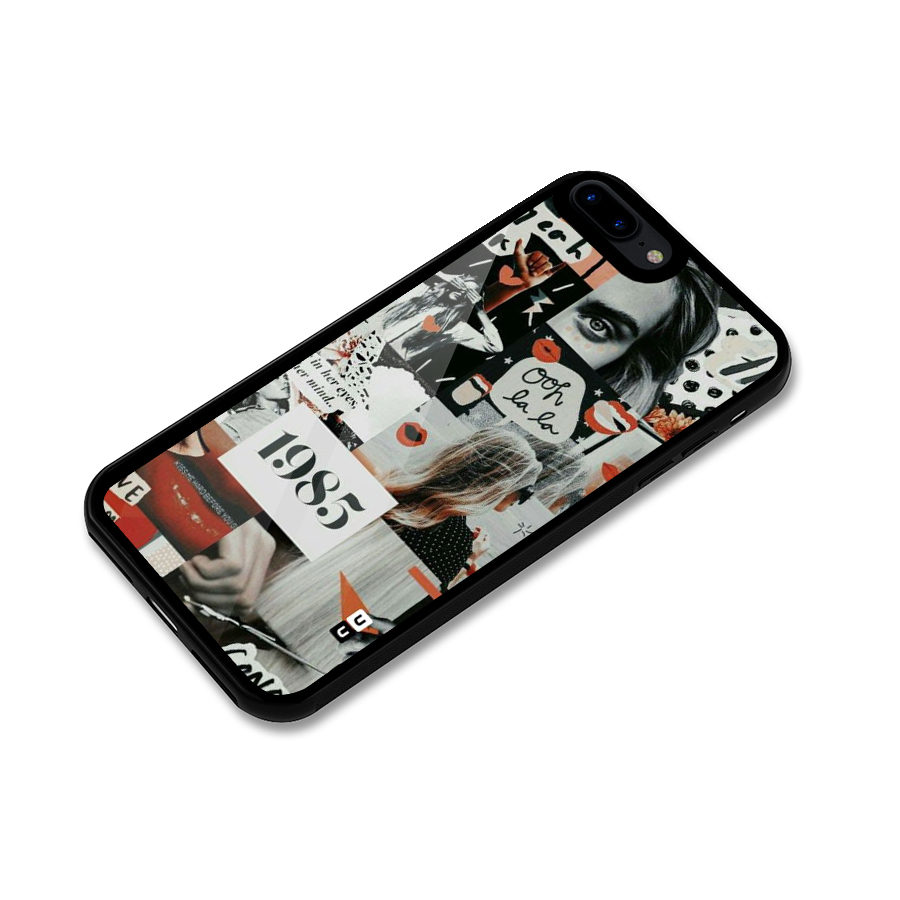 Retro Pattern Glass Back Case for iPhone 8 Plus