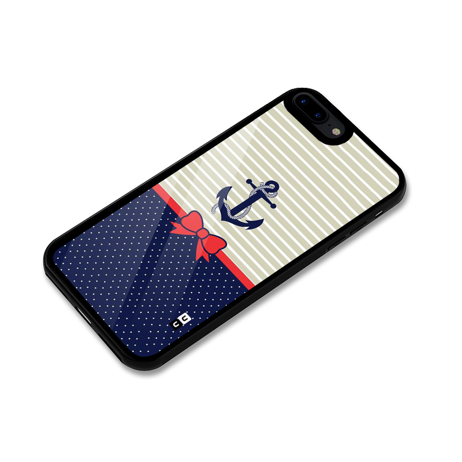 Ribbon Anchor Glass Back Case for iPhone 8 Plus