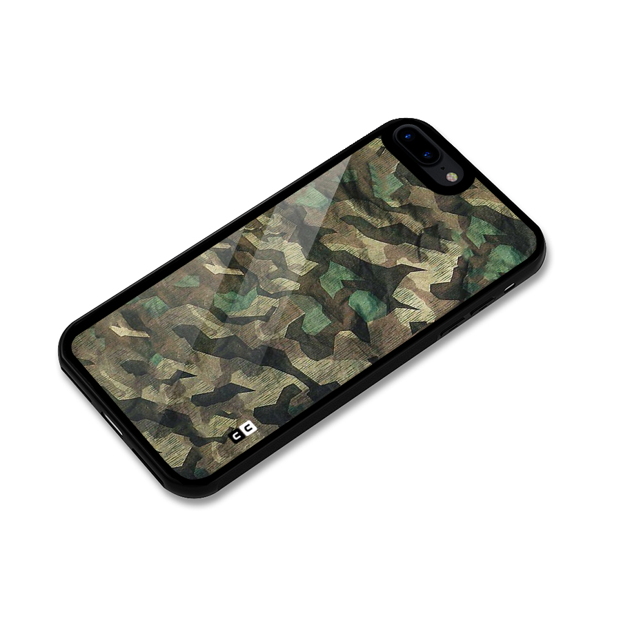 Rugged Army Glass Back Case for iPhone 8 Plus