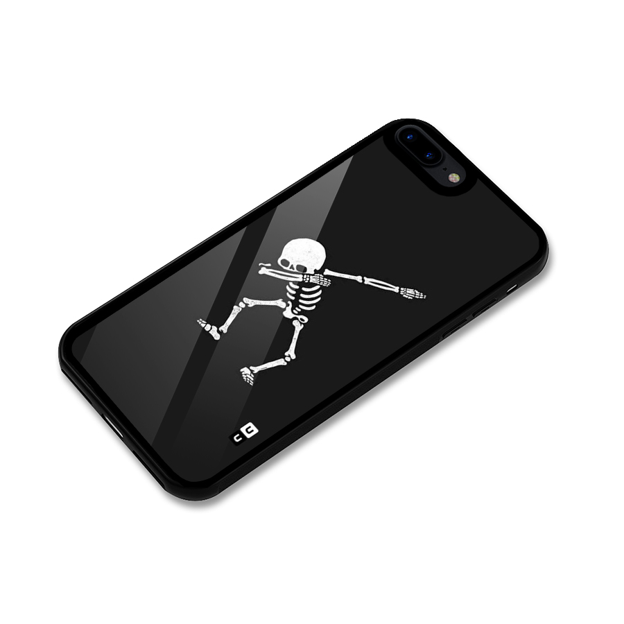 Skeleton Dab White Glass Back Case for iPhone 8 Plus