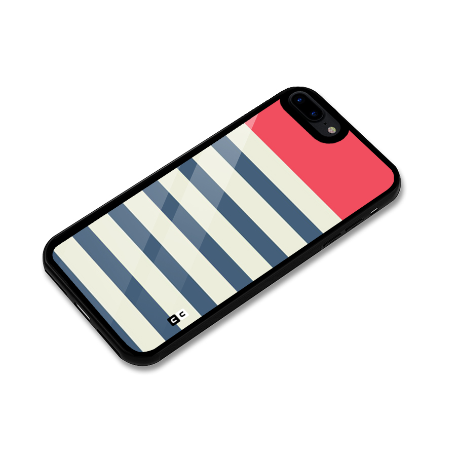 Solid Orange And Stripes Glass Back Case for iPhone 8 Plus