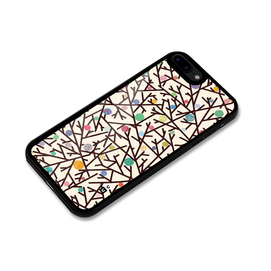 Stem Pattern Glass Back Case for iPhone 8 Plus