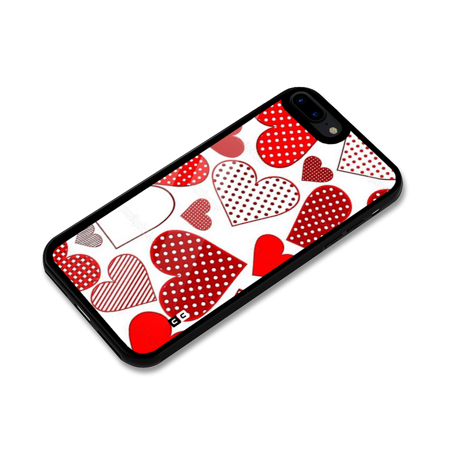 Style Hearts Glass Back Case for iPhone 8 Plus
