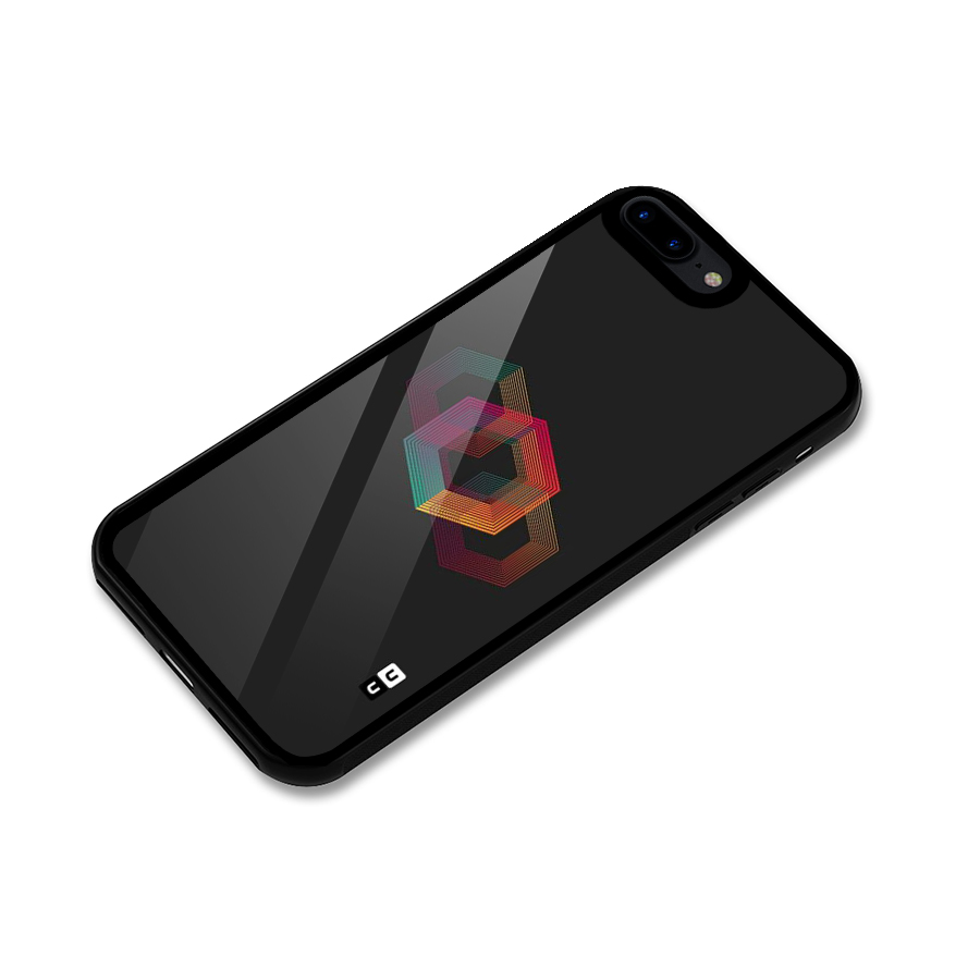 Tri-hexa Colours Glass Back Case for iPhone 8 Plus