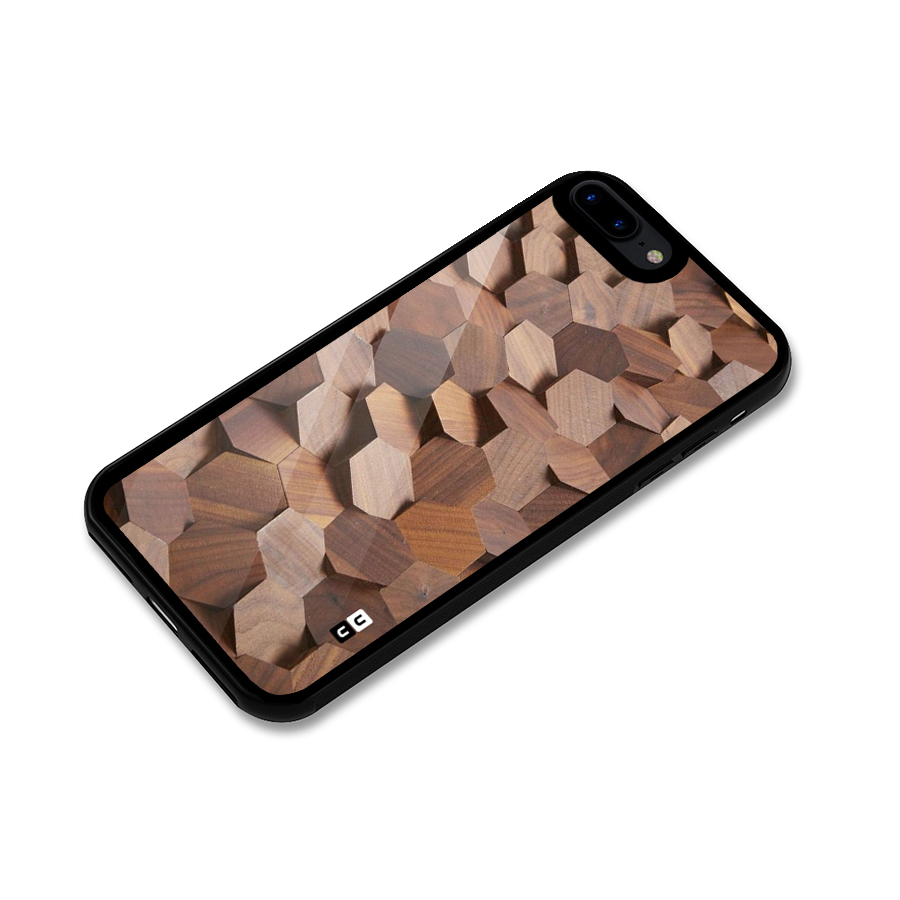 Uplifted Wood Hexagons Glass Back Case for iPhone 8 Plus