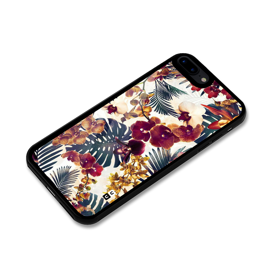 Vintage Rustic Flowers Glass Back Case for iPhone 8 Plus