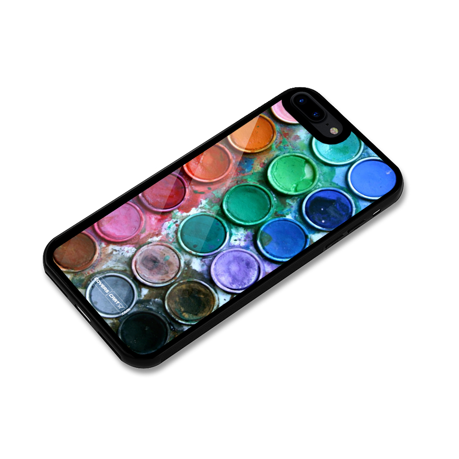 Water Paint Box Glass Back Case for iPhone 8 Plus