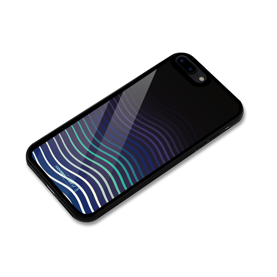 Wavy Stripes Glass Back Case for iPhone 8 Plus