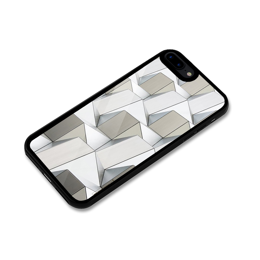 White Abstract Art Glass Back Case for iPhone 8 Plus